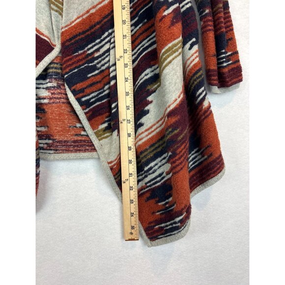 Lucky Brand Aztec Open Front Cardigan Womens  XS Rust Brown - Picture 7 of 8